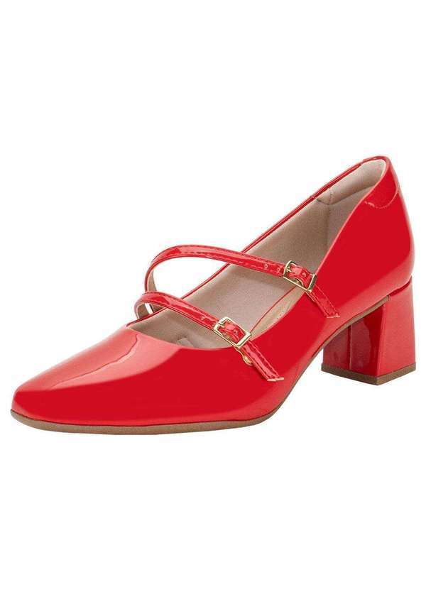 Beira Rio - Sapato Feminino Salto Grosso Beira Rio 4314105 - Vermelho