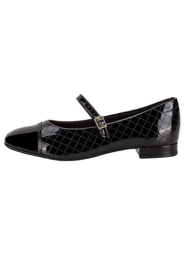 Beira Rio - Sapato Feminino Salto Grosso Beira Rio 4318103 - Verniz/Preto 2