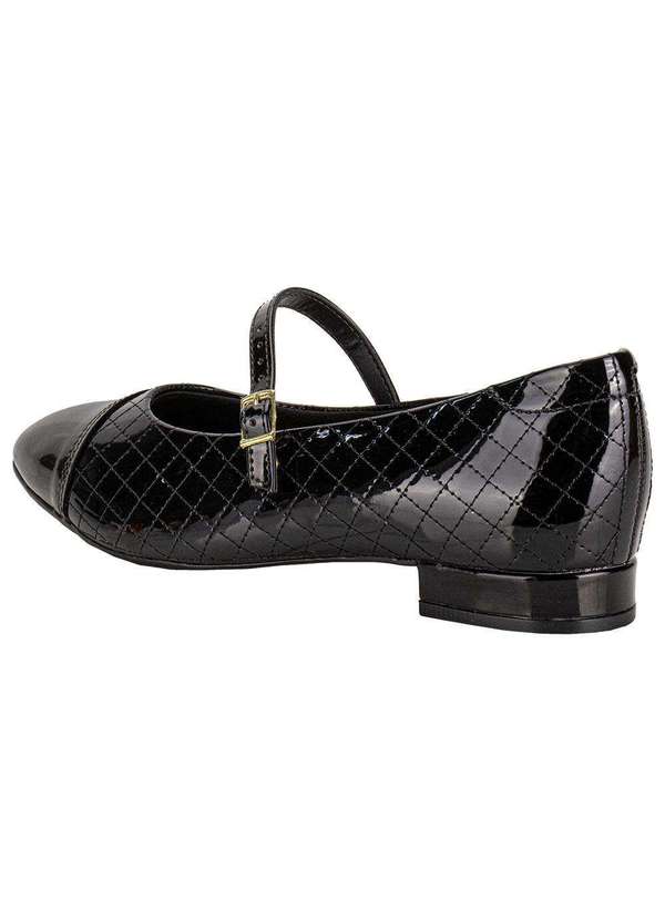 Beira Rio - Sapato Feminino Salto Grosso Beira Rio 4318103 - Verniz/Preto 3