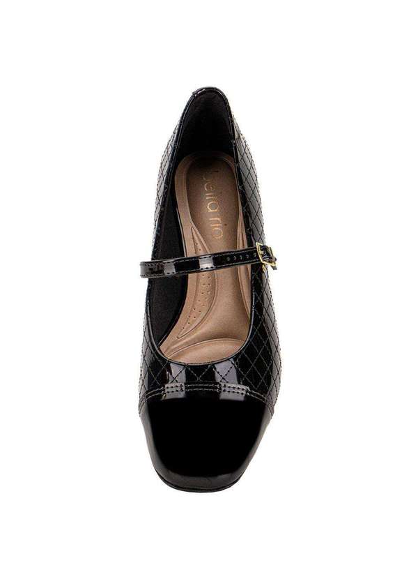 Beira Rio - Sapato Feminino Salto Grosso Beira Rio 4318103 - Verniz/Preto 5