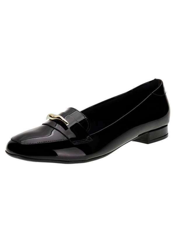 Beira Rio - Sapato Feminino Salto Grosso Beira Rio 4318104 - Verniz/Preto