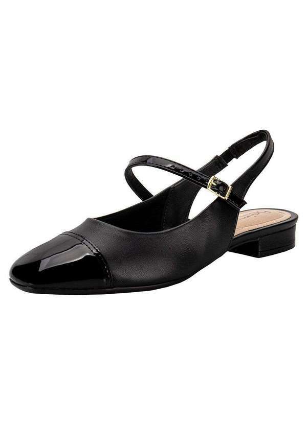 Beira Rio - Sapato Feminino Salto Grosso Beira Rio 4318105 - Verniz/Preto