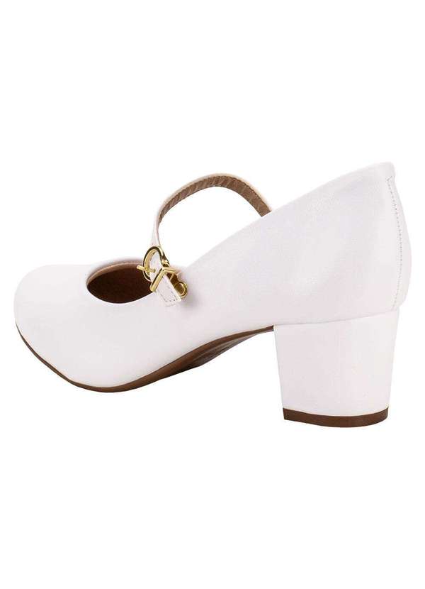Beira Rio - Sapato Feminino Salto Grosso Beira Rio 4777475 - Branco 3