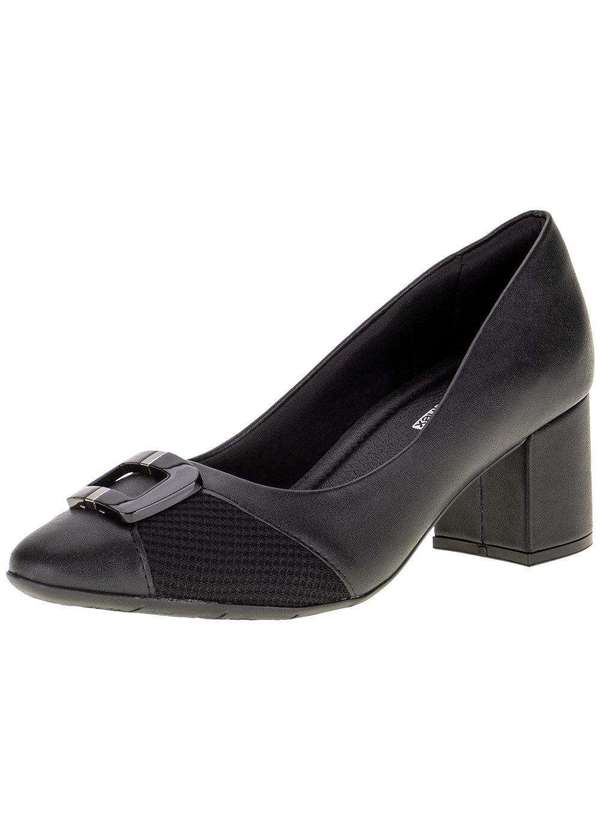 Comfortflex Sapato Feminino Salto Grosso Comfortflex 2354403 Preto