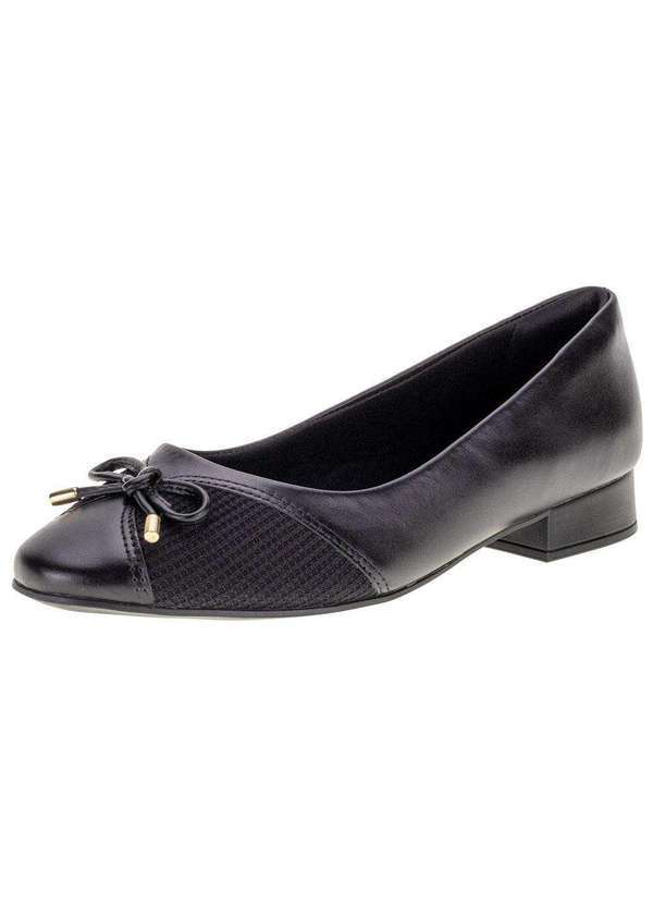 Comfortflex - Sapato Feminino Salto Grosso Comfortflex 2482303 - Preto