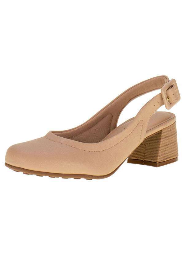Modare - Sapato Feminino Salto Grosso Modare - 7373102 - Bege