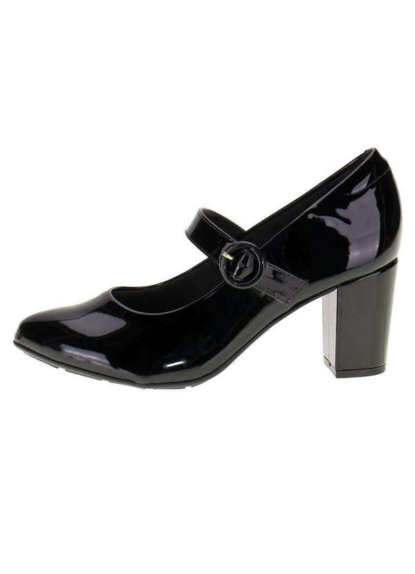 Modare - Sapato Feminino Salto Grosso Modare 7377106 - Verniz/Preto 2