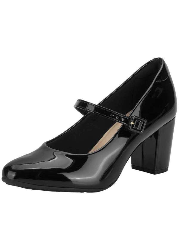 Modare - Sapato Feminino Salto Grosso Modare 7377118 - Verniz/Preto