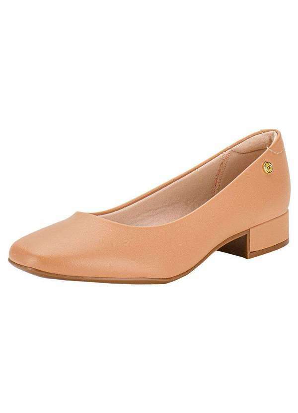 Moleca - Sapato Feminino Salto Grosso Moleca - 5795101 - Salmão