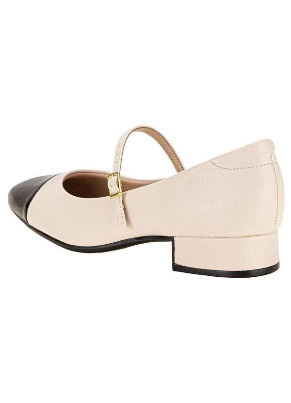Moleca - Sapato Feminino Salto Grosso Moleca - 5795103 - Marfim 3