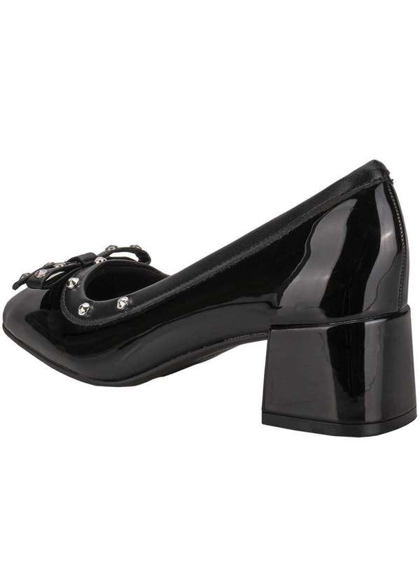 Moleca - Sapato Feminino Salto Grosso Moleca 5822103 - Verniz/Preto 3