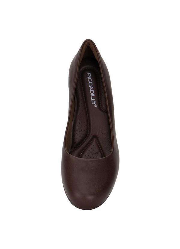 Piccadilly - Sapato Feminino Salto Grosso Piccadilly - 110072 - Café 5