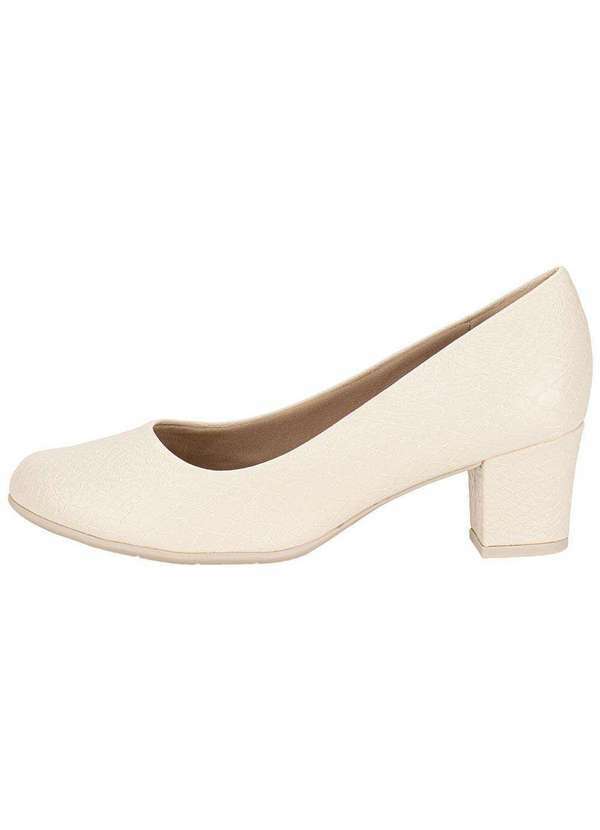 Piccadilly - Sapato Feminino Salto Grosso Piccadilly 110072 Marfim 2
