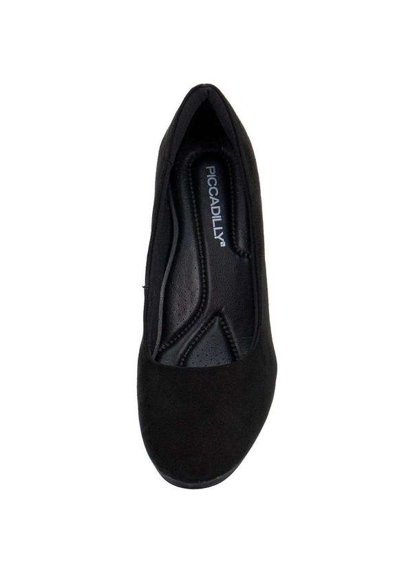 Piccadilly - Sapato Feminino Salto Grosso Piccadilly 130185 Preto/Camurça 5