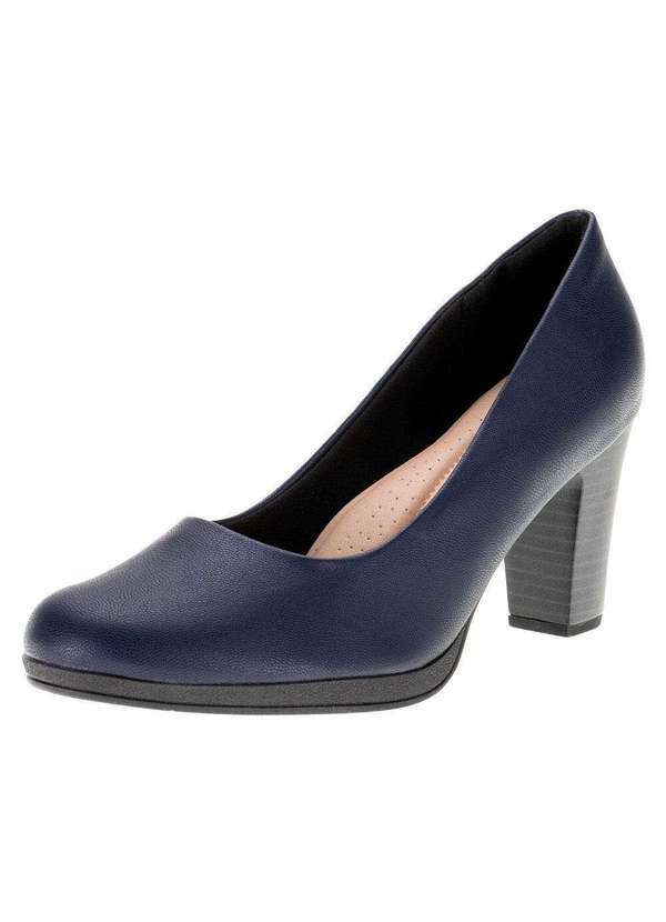 Piccadilly - Sapato Feminino Salto Grosso Piccadilly 130196 - Marinho