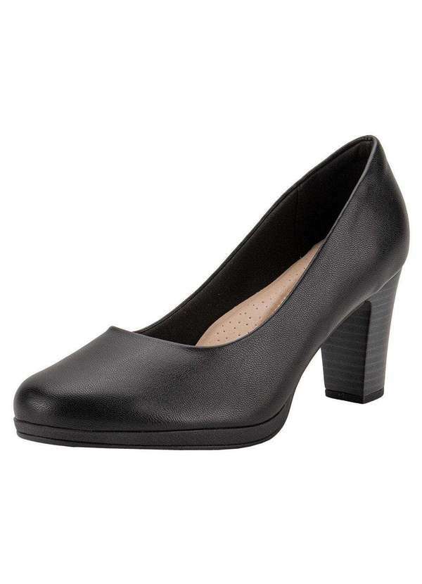 Piccadilly - Sapato Feminino Salto Grosso Piccadilly 130196 - Preto