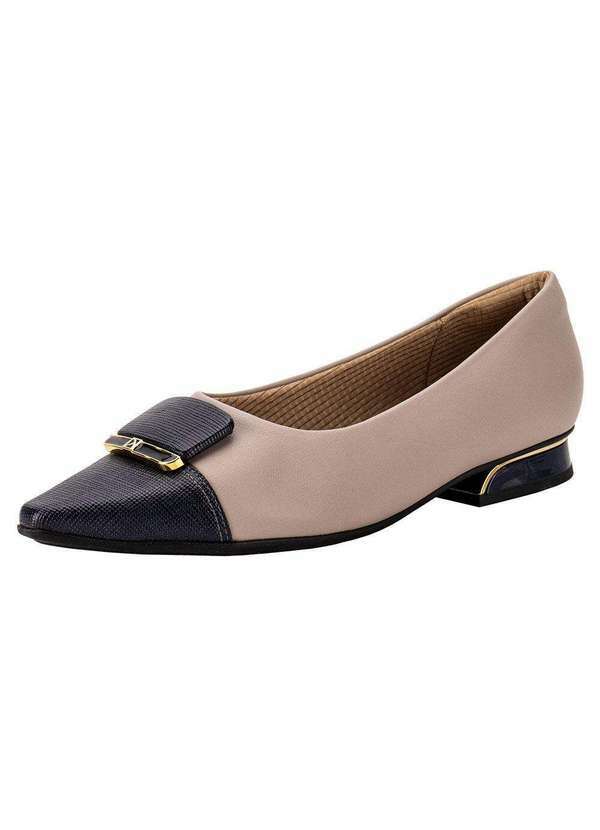 Piccadilly - Sapato Feminino Salto Grosso Piccadilly 279034 - Cinza/Azul
