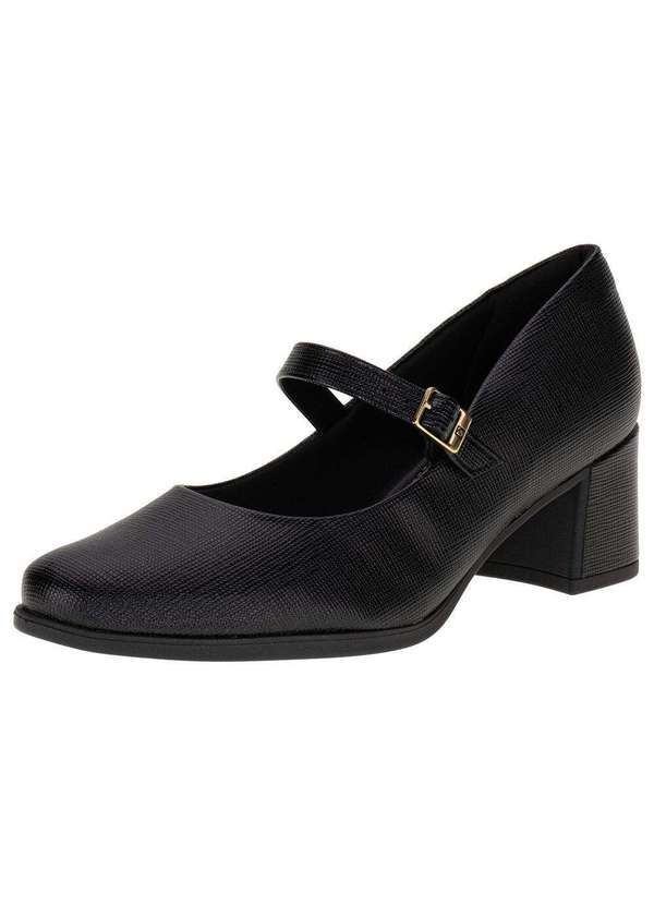 Piccadilly - Sapato Feminino Salto Grosso Piccadilly 654021 - Preto