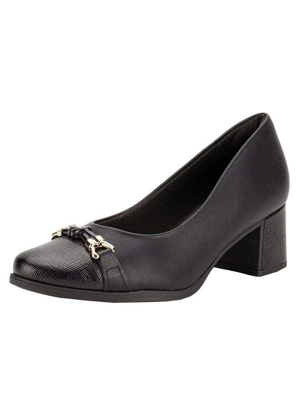 Piccadilly - Sapato Feminino Salto Grosso Piccadilly 654046 - Preto
