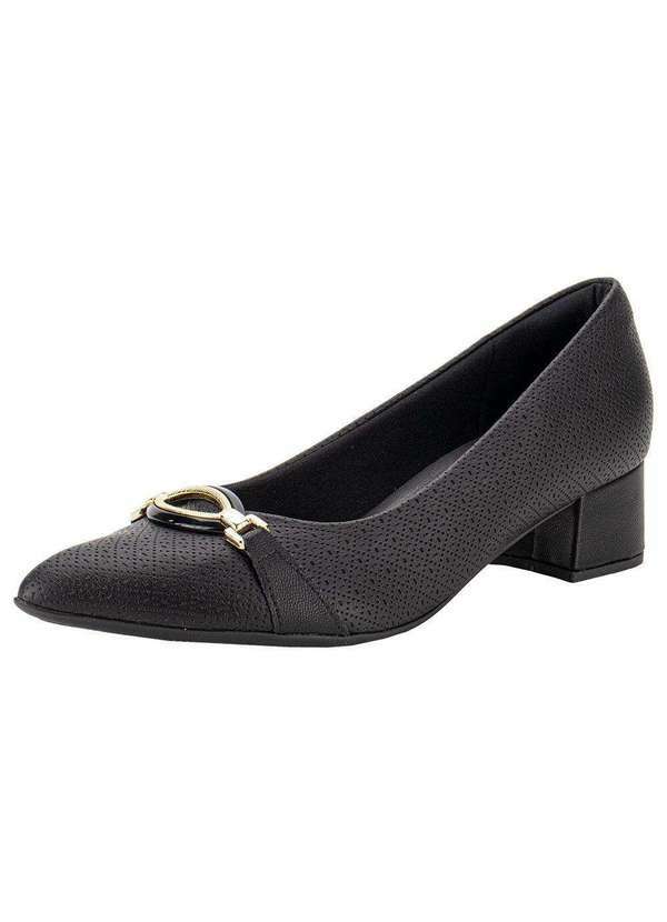 Piccadilly - Sapato Feminino Salto Grosso Piccadilly 739064 - Preto