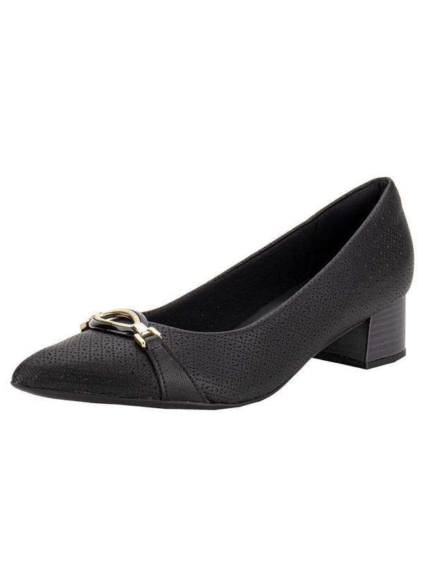 Piccadilly - Sapato Feminino Salto Grosso Piccadilly 739064 - Preto 01