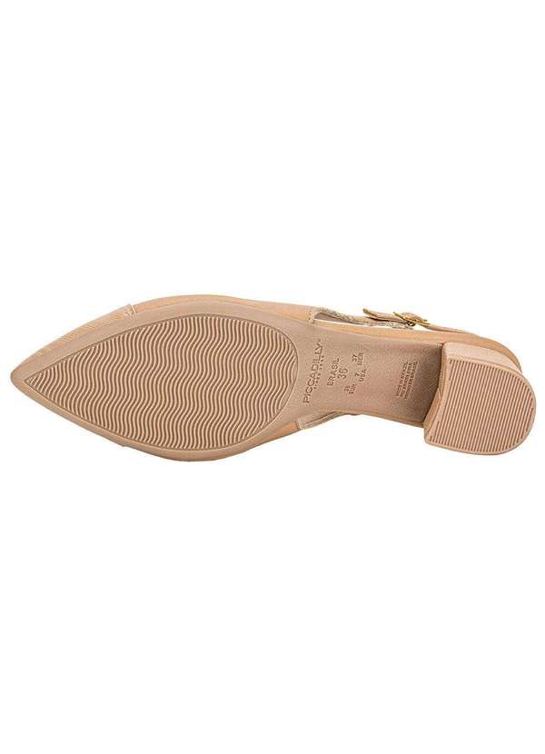 Piccadilly - Sapato Feminino Salto Grosso Piccadilly 739091 - Bege 4