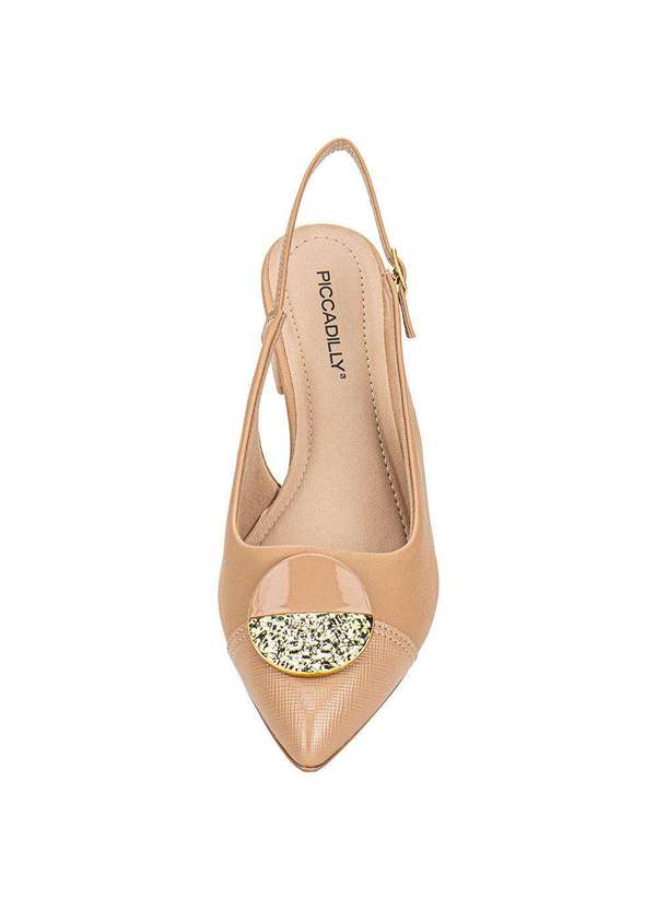 Piccadilly - Sapato Feminino Salto Grosso Piccadilly 739091 - Bege 5