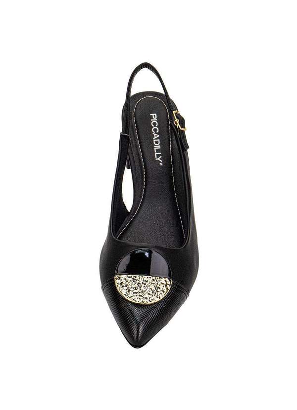 Piccadilly - Sapato Feminino Salto Grosso Piccadilly 739091 - Preto 5