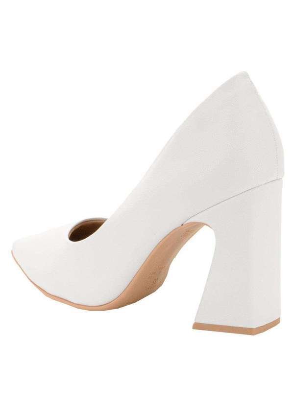 Piccadilly - Sapato Feminino Salto Grosso Piccadilly 749101 - Branco 3