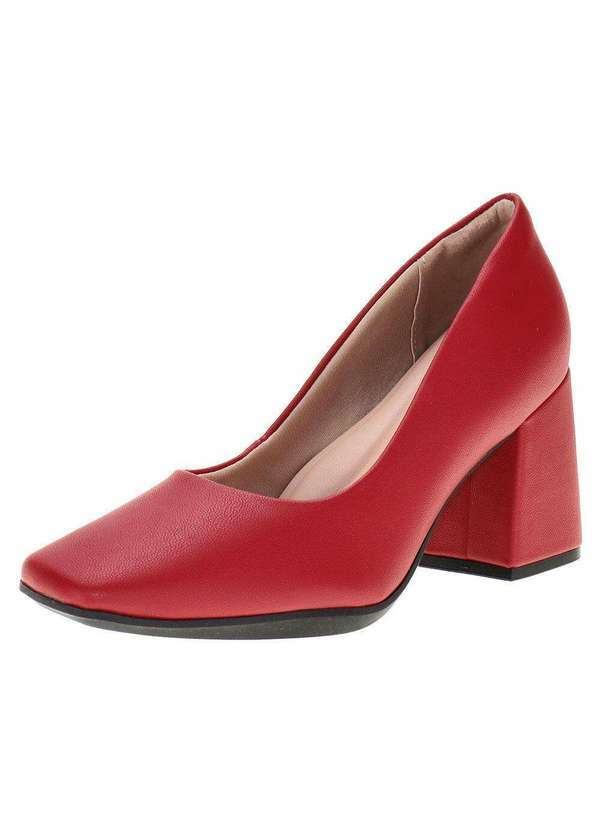 Piccadilly - Sapato Feminino Salto Grosso Piccadilly 751010 - Vermelho