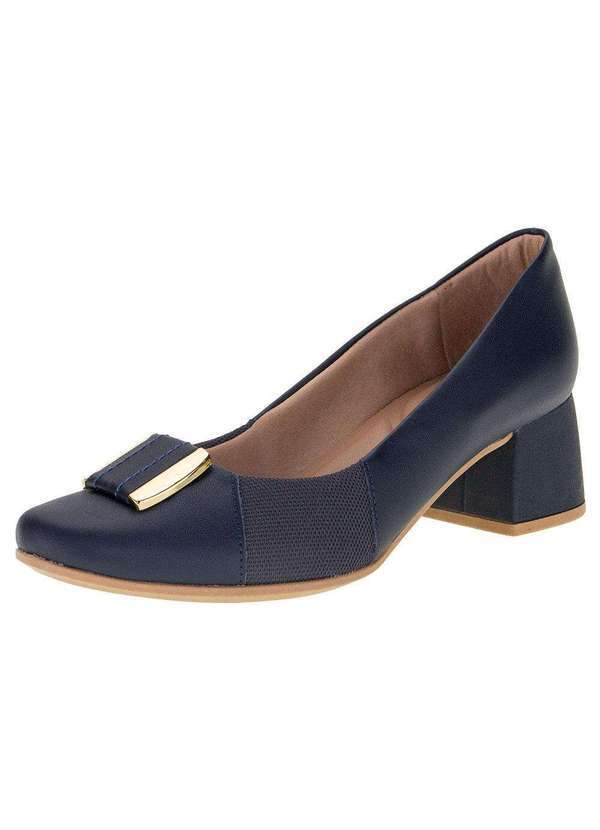 Usaflex - Sapato Feminino Salto Grosso Usaflex Ak0303 - Marinho