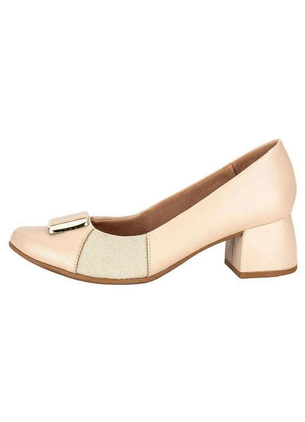 Usaflex - Sapato Feminino Salto Grosso Usaflex Ak0303 - Natural 2