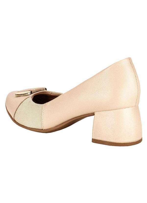 Usaflex - Sapato Feminino Salto Grosso Usaflex Ak0303 - Natural 3