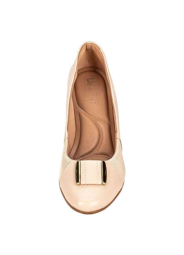 Usaflex - Sapato Feminino Salto Grosso Usaflex Ak0303 - Natural 5