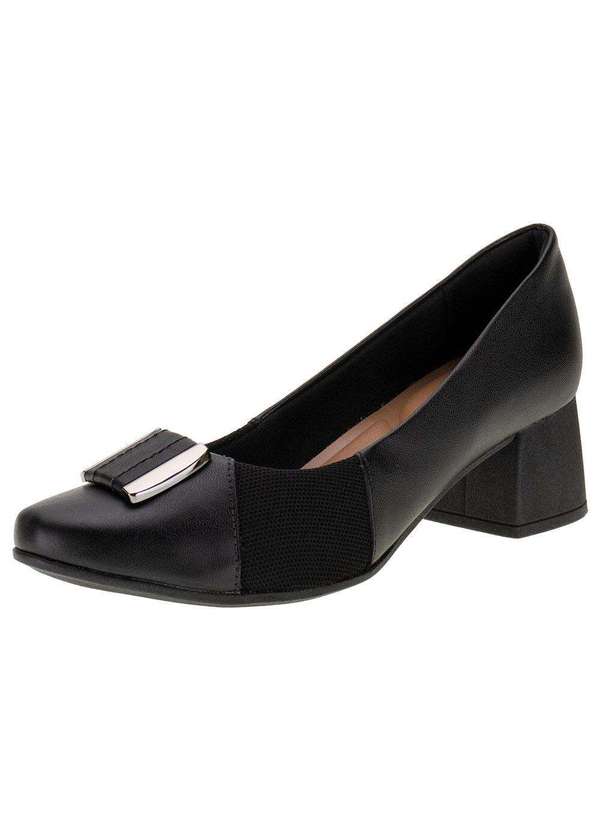 Sapato Feminino Salto Grosso Usaflex Ak0303 Preto Clovis Calcados