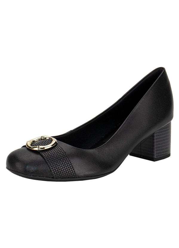 Usaflex - Sapato Feminino Salto Grosso Usaflex Ma0804 Preto
