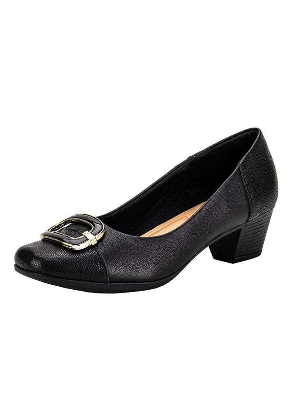 Usaflex - Sapato Feminino Salto Grosso Usaflex Mm1502 - Preto