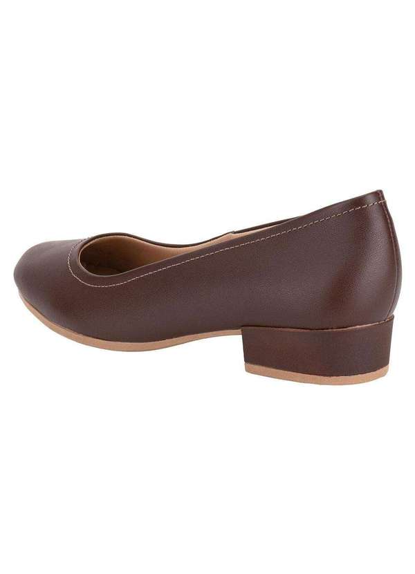 Usaflex - Sapato Feminino Salto Grosso Usaflex Uf04003 Café 3