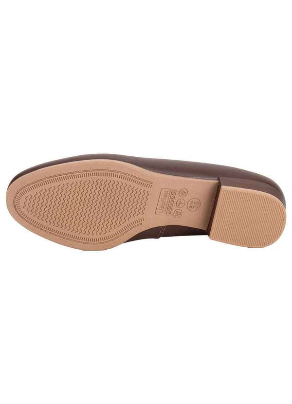 Usaflex - Sapato Feminino Salto Grosso Usaflex Uf04003 Café 4