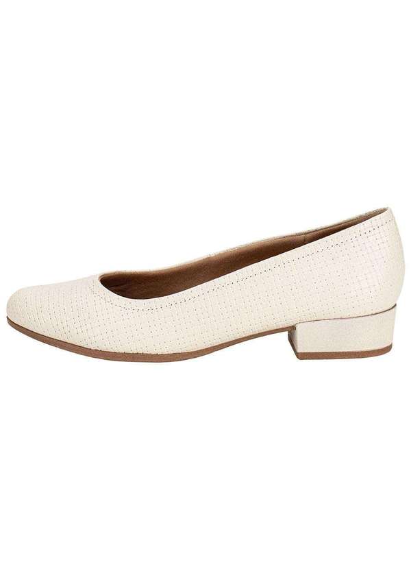 Usaflex - Sapato Feminino Salto Grosso Usaflex Uf04003 Marfim 2