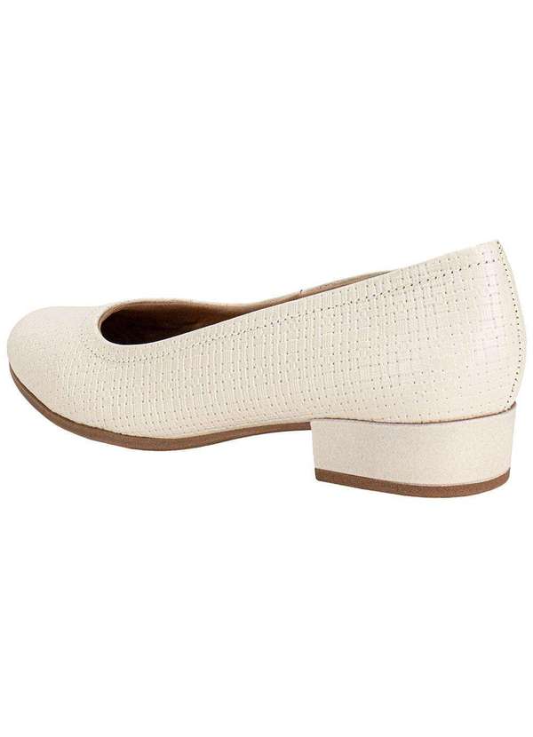 Usaflex - Sapato Feminino Salto Grosso Usaflex Uf04003 Marfim 3