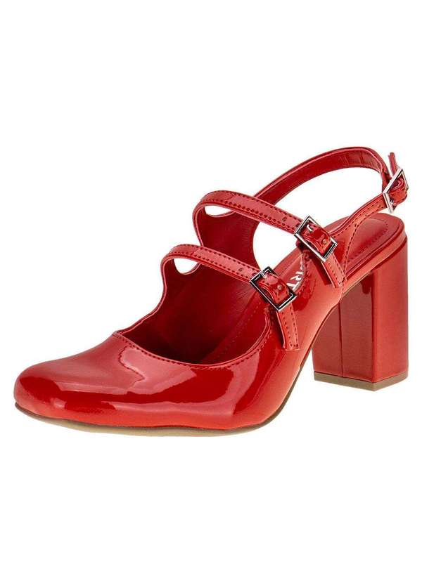 Salto Grosso Sapato Tratorado Vermelho Scarpin Vizzano Sapato