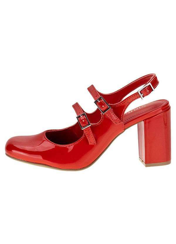 Via Marte - Sapato Feminino Salto Grosso Via Marte 062005 - Vermelho 2