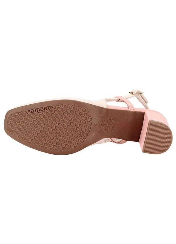 Via Marte - Sapato Feminino Salto Grosso Via Marte 153003 - Branco/Rosa 4