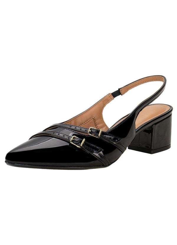 Vizzano Sapato Feminino Salto Grosso Vizzano 1220366 Verniz/Preto