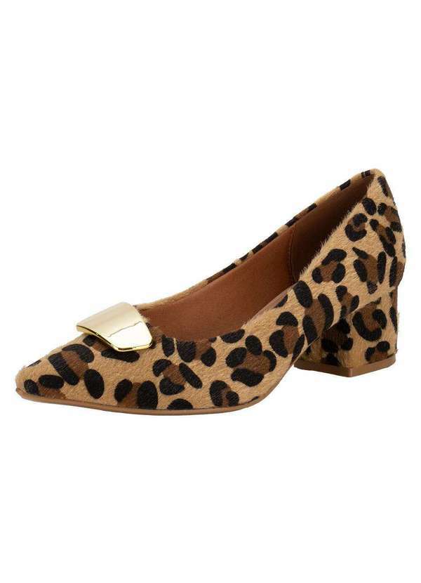 Vizzano - Sapato Feminino Salto Grosso Vizzano 1220377 - Onça