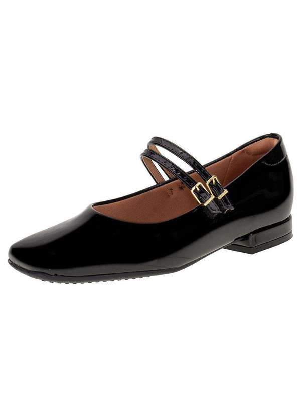 Sapato Feminino Salto Grosso Vizzano 1427102 Verniz/Preto
