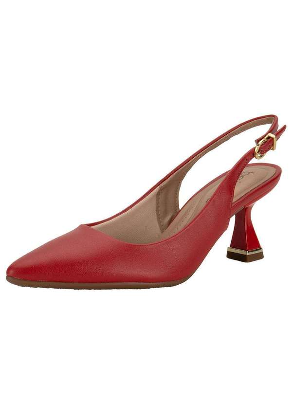 Sapato Feminino Salto Taça Beira Rio 4322101 Vermelho Clovis