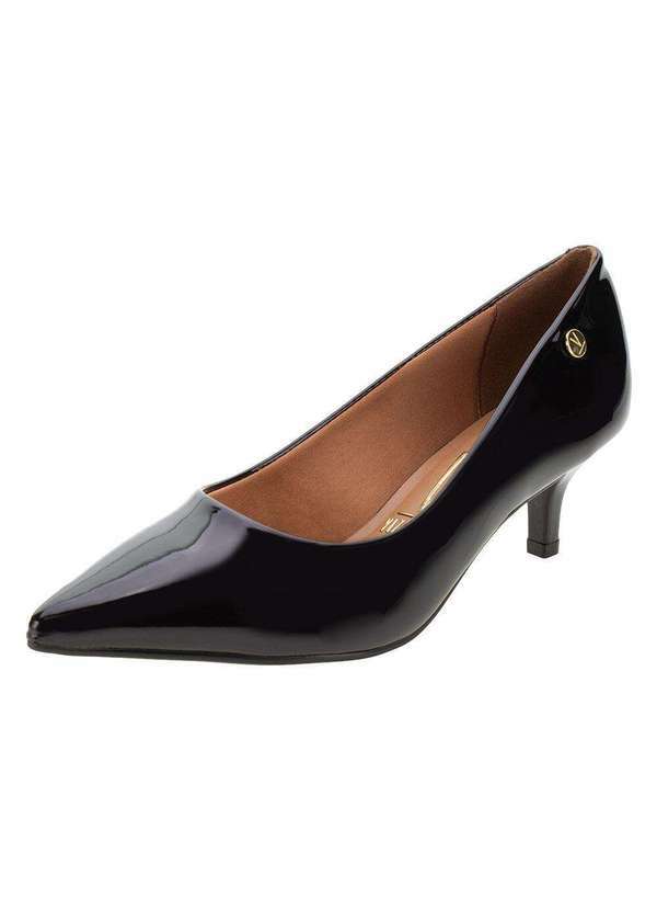 Vizzano - Scarpin Feminino Salto Baixo Vizzano - 1122828 - Verniz/Preto
