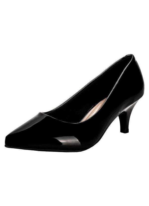 Beira Rio - Scarpin Feminino Salto Fino Beira Rio 40761350 - Verniz/Preto